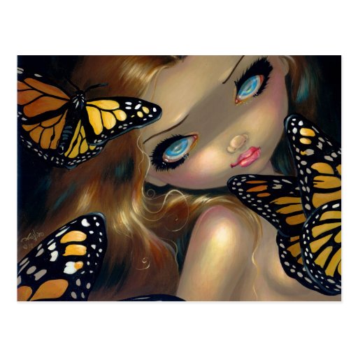 "Nymph with Monarchs" Postcard