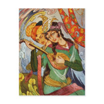 Nymph with setar postcard