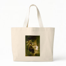 Nymphs and Satyr by William Adolphe Bouguereau Canvas Bags