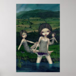 Nymphs Collecting Berries Art Print