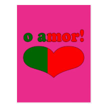 O Amor! - Love in Portuguese Valentine's Day Postcard