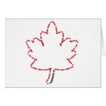 O Canada National Anthem in a Maple Leaf Cards