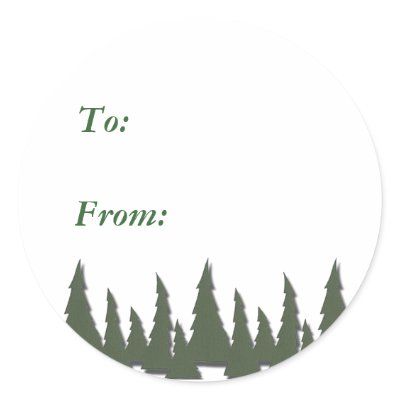 O Christmas Trees - Christmas GIft labels Stickers