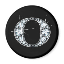 "O" Diamond Bling Magnet