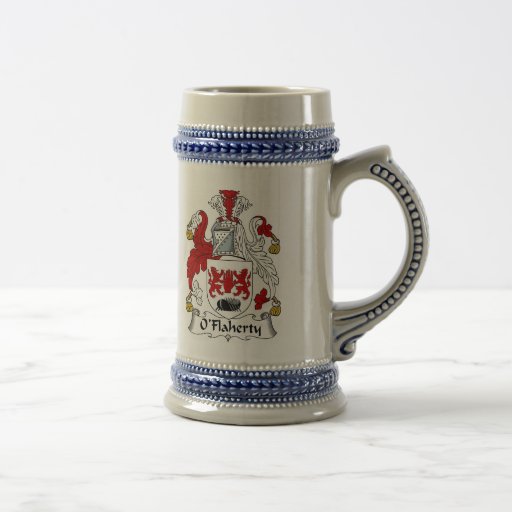 O Flaherty Coat of Arms Stein - Family Crest Coffee Mugs