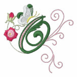 O monogram floral butterfly embroidery ladies polo embroidered shirts