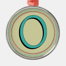 O MONOGRAM LETTER CHRISTMAS TREE ORNAMENT