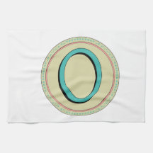 O MONOGRAM LETTER KITCHEN TOWELS
