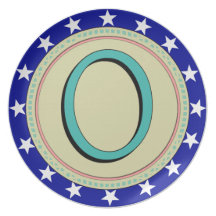 O MONOGRAM LETTER PARTY PLATE