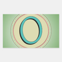 O MONOGRAM LETTER RECTANGLE STICKER