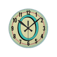 O MONOGRAM LETTER ROUND WALL CLOCKS