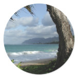 Oahu Beach Round Sticker