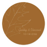 Oak Leaf Autumn Wedding Envelope Seal