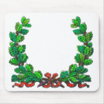 Oak leaf wreath and ribbon mousepads