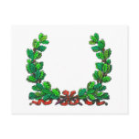 Oak leaf wreath and ribbon postcards