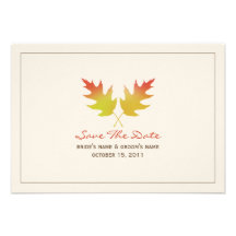 Oak Leaves Fall Wedding Save The Date Announcements