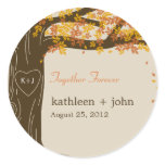 Oak Tree Fall Wedding Favour Sticker