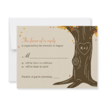 Oak Tree Fall Wedding RSVP / Response Card