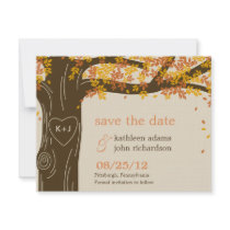 Oak Tree Fall Wedding Save The Date Card Announcement