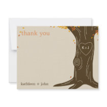 Oak Tree Fall Wedding Thank You Card