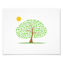 oak tree sun scribbled ecology design.png photo art