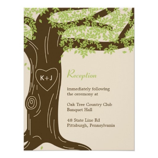 Oak Tree Wedding Reception Card Personalized Announcements