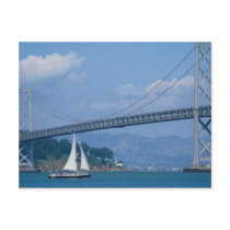 Oakland Bay Bridge with sailboat, San Francisco, C Postcards