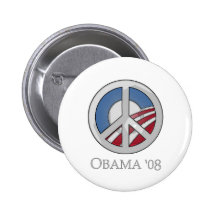 OBAMA '08 Peace Sign Button