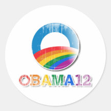 Obama 12 - Vintage.png Round Stickers