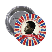 Obama 2008 Circle Burst Button 61027