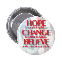 Obama 2008 Hope Change Button 61019