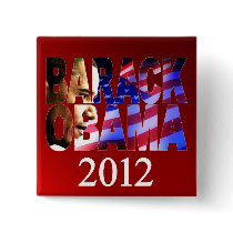 Obama 2012 Profile Cutout Campaign Button