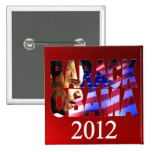 Obama 2012 Profile Cutout Campaign Button