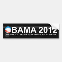 Obama - 2012 - Socialise America Bumper Sticker