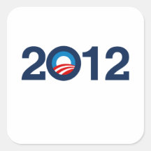 OBAMA 2012 - SQUARE STICKER