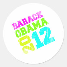 OBAMA 2012 SWAY NEON Vintage.png Round Sticker