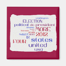 Obama 2012 Word Cloud Magnet