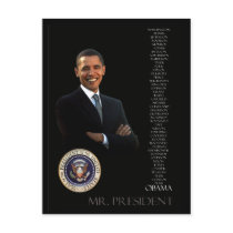 Obama - 44th President Post Card