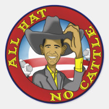 Obama All Hat No Cattle Sticker