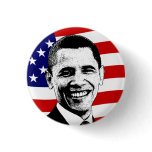 Obama American Flag Button