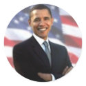Obama and the American Flag stickers