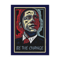 Obama Be The Change 5 Postcard