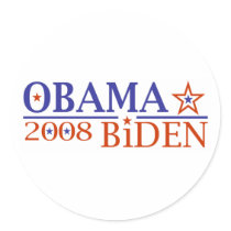 Obama Biden 08 Round Stickers