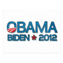 Obama Biden 2012 Dropshadow Blue Postcards