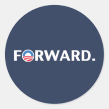 Obama / Biden 2012 Forward Slogan (White on Blue) Stickers