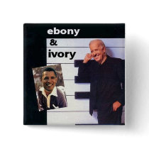 Obama / Biden Ebony Ivory Square Button
