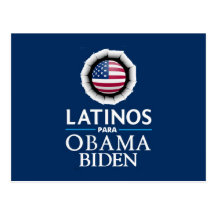 Obama Biden LATINOS Postcard