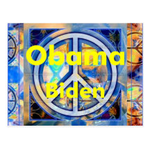 Obama Biden PEACE Postcard
