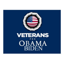 Obama Biden VETERANS Postcard