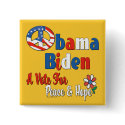 Obama Biden Vote for Peace and Love buttons